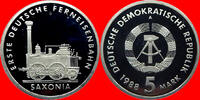 DDR 5 Mark 1988 (C48) Saxonia Eisenbahn unz., min. fl. 49,00 EUR  zzgl. 2,00 EUR Versand