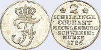 Mecklenburg - Schwerin, Herzogtum 2 Schilling 1786 (5/82eKu) Friedrich F... 750,00 EUR kostenloser Versand