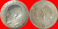 DDR 5 Mark 1968 (B27) Robert Koch unz., min. fl. 5,00 EUR  zzgl. 2,00 EUR Versand