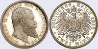 Kaiserreich Württemberg 2 Mark 1913 F (10/06Ku) Wilhelm II., 2Mark, J. 174, NGC PF66CAMEO, traumhafte Farbpatina Polierte Platte, Luxus, NGC PF66...