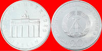 DDR 20 Mark 1990 (C27) Brandenburger Tor 1990 Silber unz., ganz min. Kr. 22,00 EUR19,00 EUR  zzgl. 2,00 EUR Versand