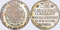 Mecklenburg - Schwerin, Herzogtum 1763 (3/82eKu) Friedrich, 32 Schilling, Kunzel 341 A/a, SELTENES JAHR, RRR vorzüglich-stenpelglanz / fast stemp...