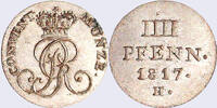 Braunschweig und Lüneburg, Herzogtum 4 Pfennige (3/72Te) BS-Calenberg-Hannover, Georg III., 4 Pfennige 1817 H, Zellerfeld -