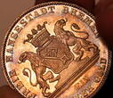 Bremen Taler 1865 2. Bundesschiessen, prfr.+/- wie PP , Regenbogenpatina