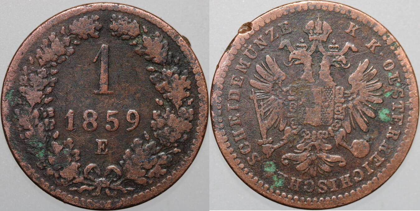 Österreich 1 Kreuzer 1859 E Franz Josef 1., 1848-1916 S +/- | MA-Shops