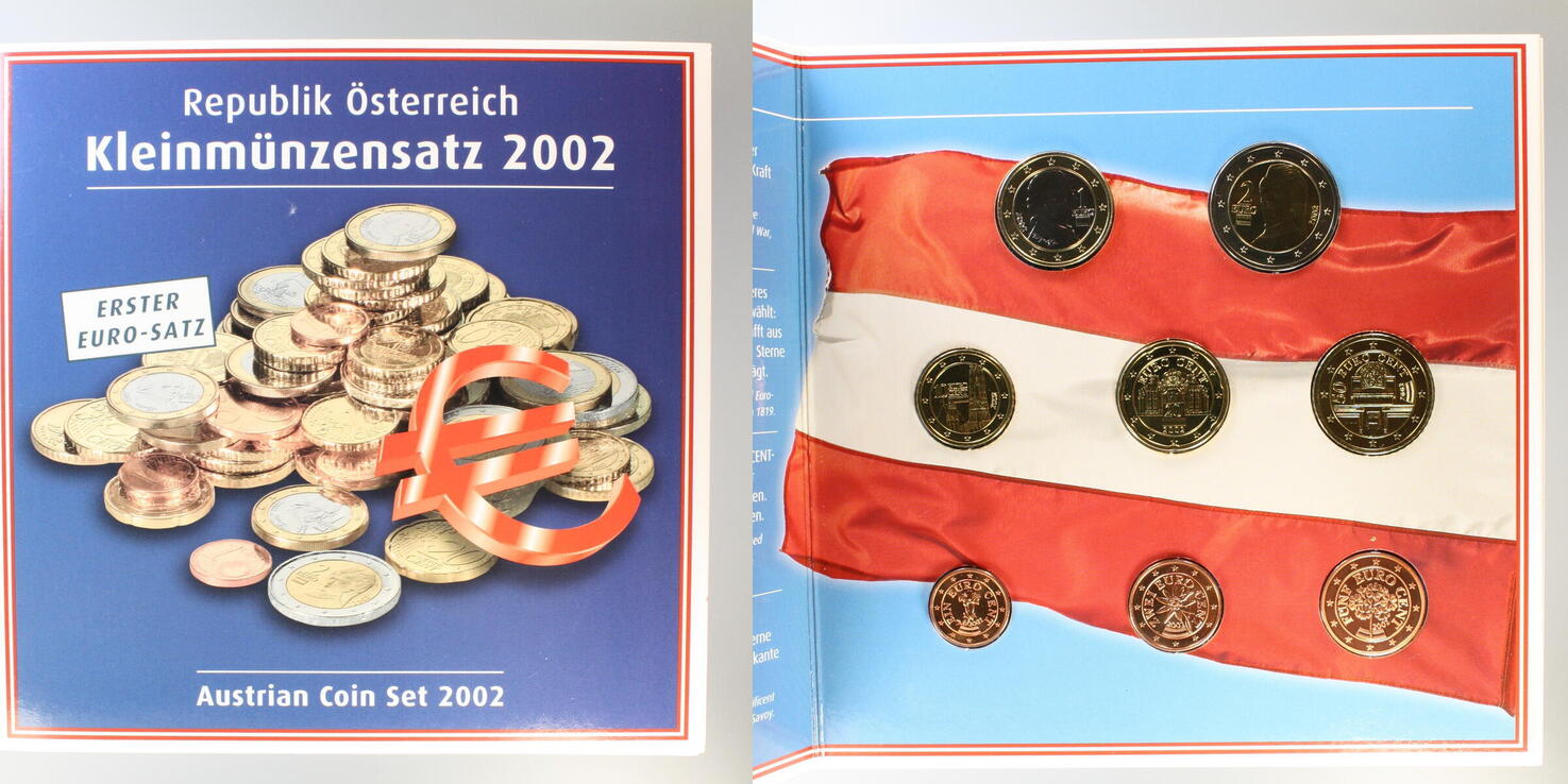 Österreich Kleinmünzensatz 2002 Der erste Euro stfr | MA-Shops