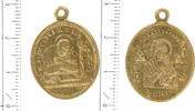 Religiöse Medaille Plakette teilvergoldet nd. M3970 - Alter Christophorus- Anhänger Schutz Pilgermedaille Sehr Schön - Vorzüglich