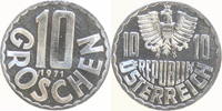 ÖSTERREICH 10 Groschen 1971 2. Republik PP offen
