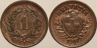 Schweiz 1 Rappen 1907 Eidgenossenschaft prfr +/- 9,00 EUR  zzgl. 7,90 EUR Versand