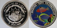 Liberia 5 Dollar Farbmünze 1998 Marine Life Protection PP 25,00 EUR  zzgl. 7,90 EUR Versand