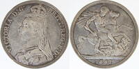Großbrittannien 1 Crowne 1887 Queen Victoria ss vzgl +/- 120,00 EUR  zzgl. 7,90 EUR Versand