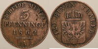 Deutschland 3 Pfenning 1862 A Preussen ss- 4,00 EUR  zzgl. 7,90 EUR Versand