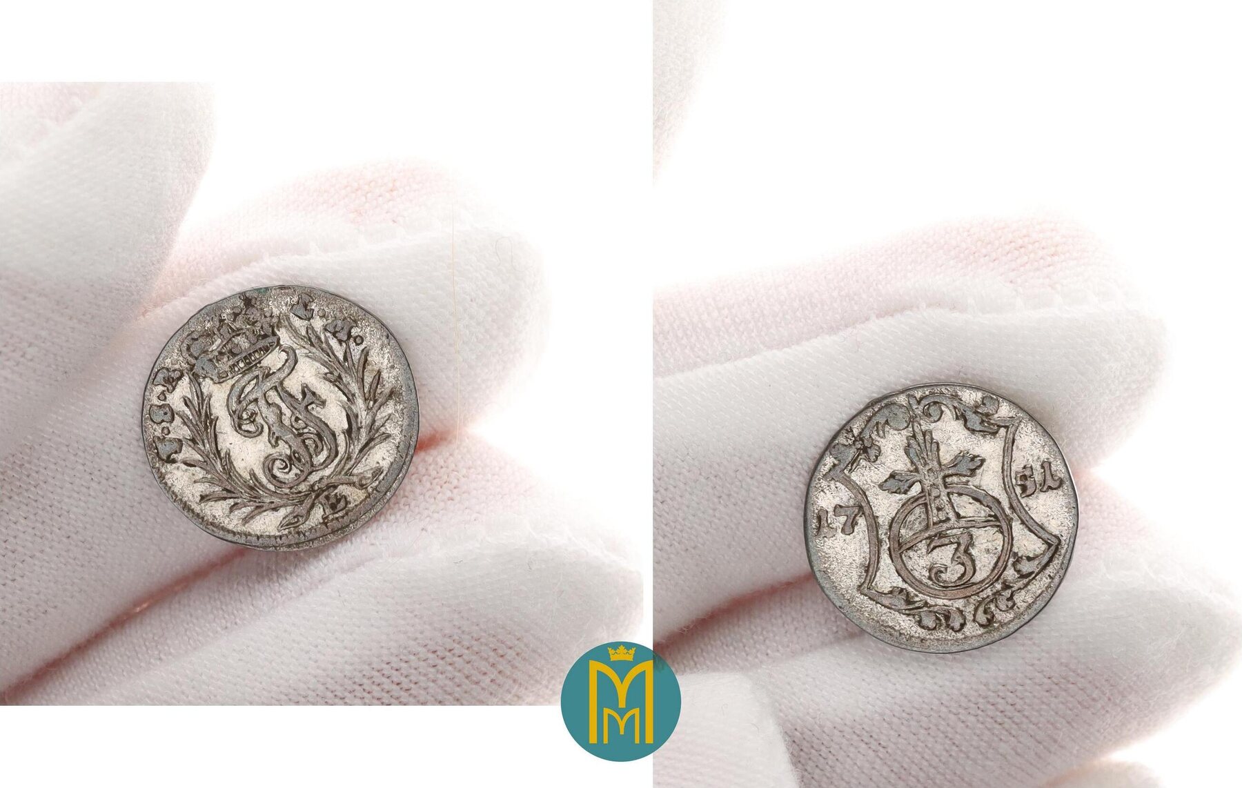 SchwarzburgRudolstadt 3 Pfennig 1751 Johann Friedrich 17441767. sehr