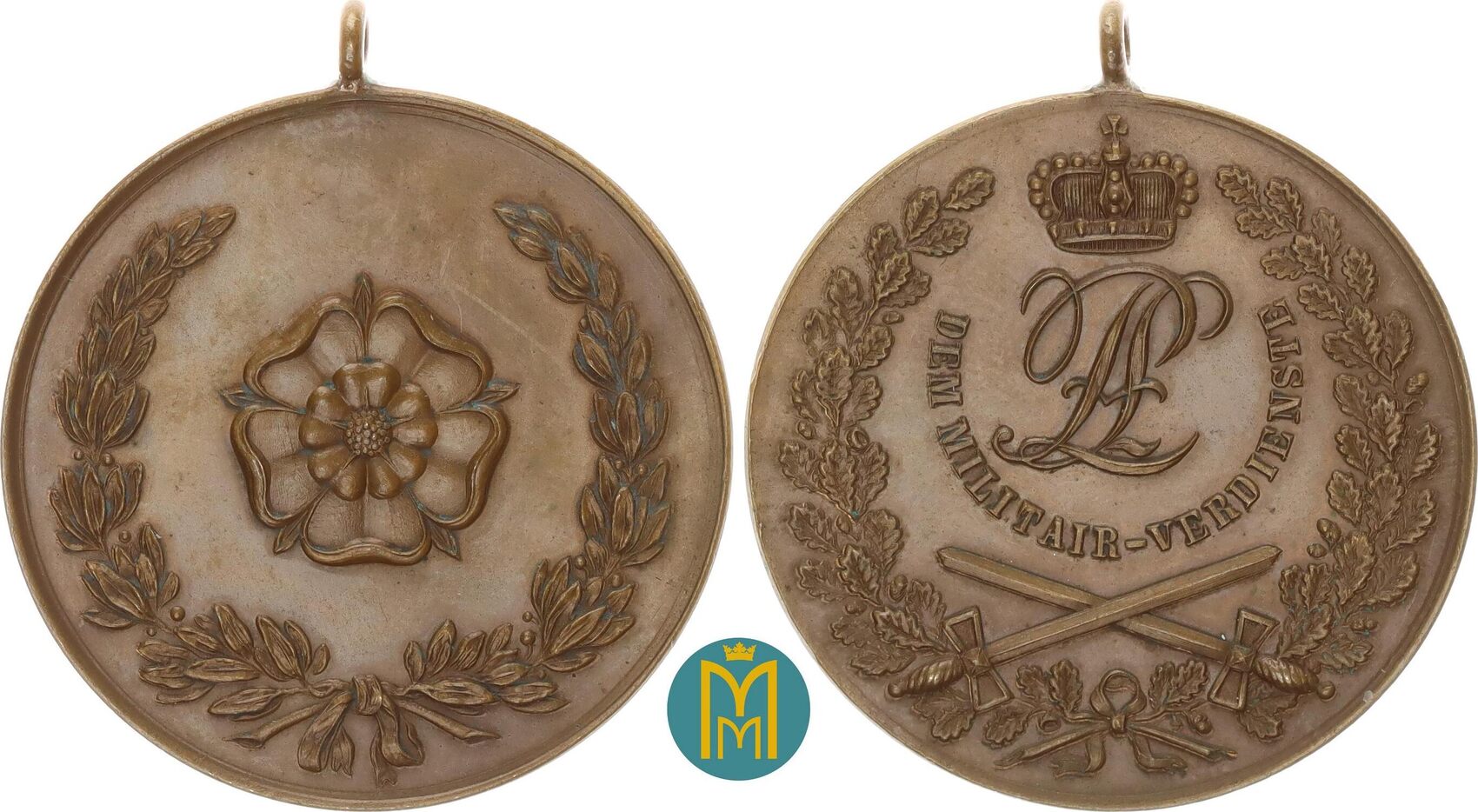 Lippe Bronzemedaille o.J. MilitärVerdienst medaille. 2. Modell. gutes
