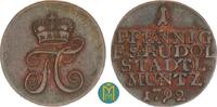 Schwarzburg-Rudolstadt 1 Pfennig Friedrich Karl 1790-1793. -