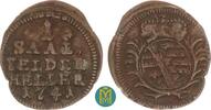 Sachsen Coburg Saalfeld 1 Heller Christian Ernst und Franz Josias 1729-1745 -