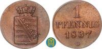 Sachsen-Albertinische 1 Pfennig Friedrich August II. 1836-1854. -