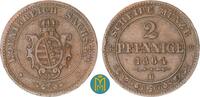 Sachsen-Albertinische Linie 2 Pfennig Johann 1854-1873. -