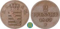 Sachsen-Albertinische Linie 2 Pfennig Johann 1854-1873. -