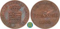 Sachsen-Meiningen 2 Pfennig Bernhard Erich Freund 1803-1866. -