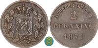 Bayern 2 Pfennig Ludwig II. 1864-1886. -