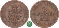 Sachsen-Albertinische 2 Pfennig Johann 1854-1873. -