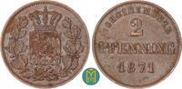Bayern 2 Pfennig Ludwig II. 1864-1886. -