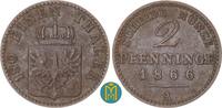 Brandenburg-Preussen 2 Pfennig Wilhelm I. 1861-1888. -