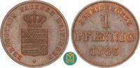 Sachsen-Meiningen 1 Pfennig Bernhard II. Erich Freund 1821-1866. -