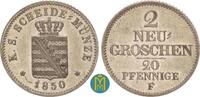 Sachsen-Albertinische Linie 2 Neugroschen Friedrich August II. 1836-1854. -