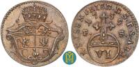 Sachsen-Weimar-Eisenach 6 Pfennig Friedrich III. von Gotha-Altenburg, als Vormund 1749-1755. -