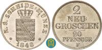 Sachsen-Albertinische Linie 2 Neugroschen Friedrich August II. 1836-1854. -