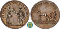 Altdeutschland Silbermedaille 18. Jahrhundert Liebe und Ehe. Freyer thu die Augen auf, Freyen ist kein Pferdekauf. fast vorzüglich