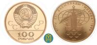 Russland / UDSSR 100 Rubel 1/2 Unze Gold Olympiade Moskau 1977 Leningrad Stempelglanz