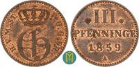 Mecklenburg-Strelitz 3 Pfennig Georg 1816-1860. -