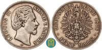 Kaiserreich / Bayern 5 Mark Ludwig II. 1864-1886. -