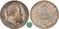 Kaiserreich / Württemberg 3 Mark Wilhelm II. 1891 bis 1918. -