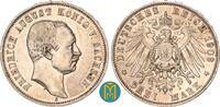 Kaiserreich / Sachsen 3 Mark Friedrich August III. 1904-1918. -