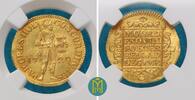 NETHERLAND DUCAT 1729 Out of the Vliegenthart. Shipwreck Certification Brown. NGC MS 62