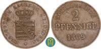 Sachsen Meiningen 2 Pfennig Georg II., 1866-1914 -