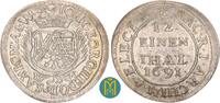 Sachsen Albertinische Linie 1/12 Taler Johann Georg III. 1680-1691, -