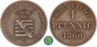 Sachsen-Meiningen 1 Pfennig Bernhard Erich Freund 1803-1866 -