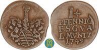 Sachsen-Gotha-Altenburg 1 1/2 Pfennig Friedrich III. 1732-1772. -