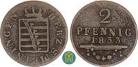 Sachsen-Meiningen 2 Pfennig Bernhard Erich Freund 1803-1866. -