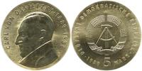 Deutsche Demokratische Republik (DDR) 5 Mark DDR: 5 Mark 1989, 100. Geburtstag von Carl von Ossietzky (1889-1938)