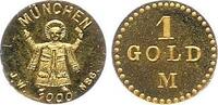 Nürnberg, München Prägung des Nürnberger Goldschmieds und Juweliers Josef Wild: München 1 Goldmark ohne Jahr (1923) Stempelglanz-
