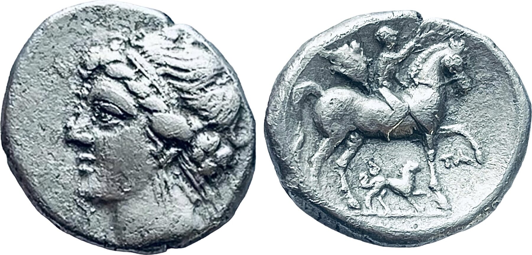 Circa 281-228 BC CALABRIA. Tarentum (Taras). Campano-Tarantine coinage