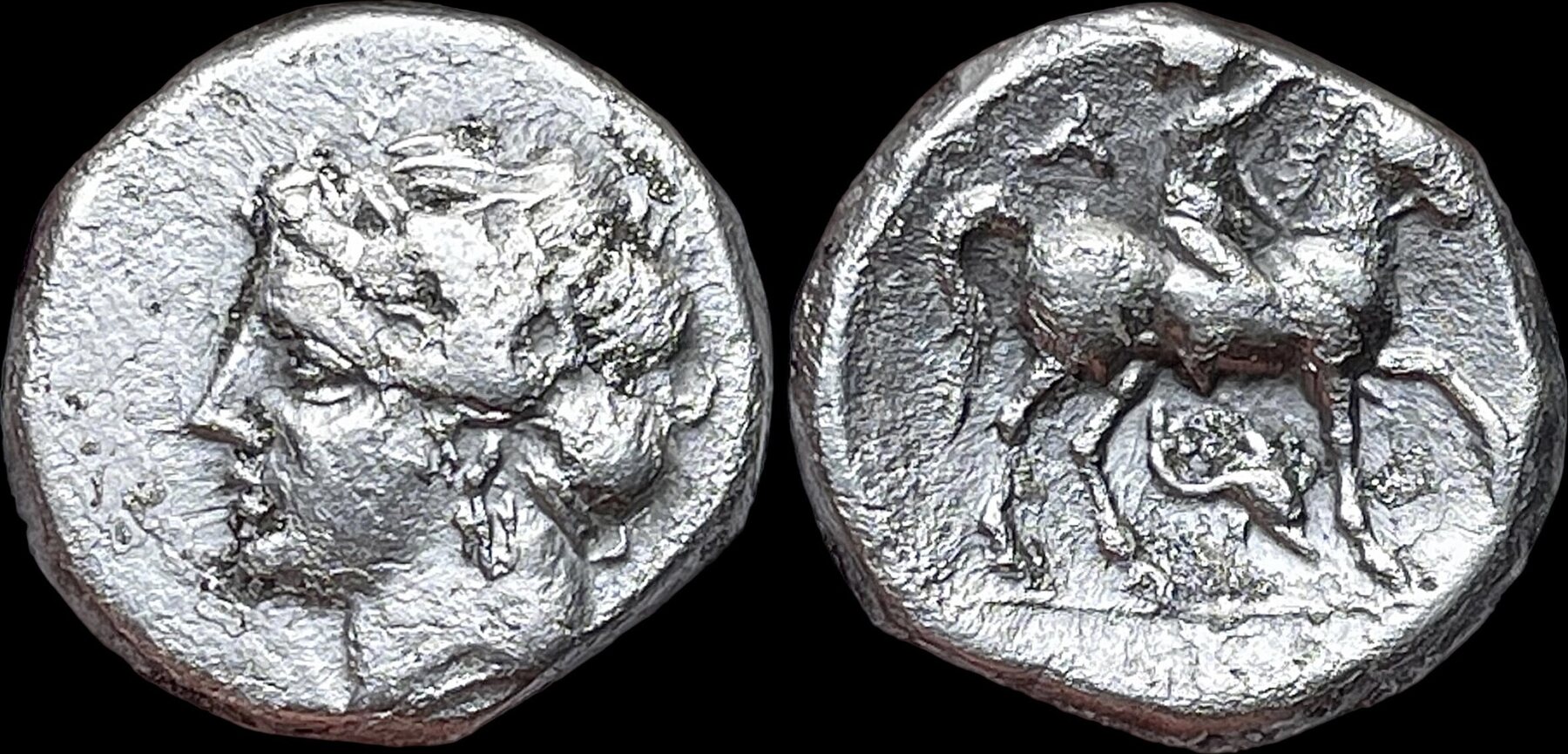 Circa 281-228 BC CALABRIA. Tarentum (Taras). Campano-Tarantine coinage