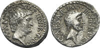  Rare Mark Antony and Octavian AR Denarius. Military mint.
