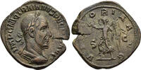 Trajan Decius, 249-251. Orichalcum Sestertius, Rome: Victory advancing left. -
